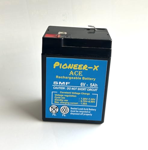 Image of PX ACE 6 Volt 5 Ampere Rechargeable AGM-SMF Battery, Calcium Inside for Long Life, 6V 5 Ah
