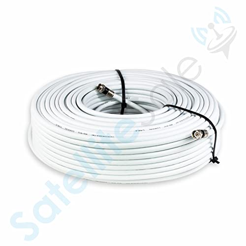 Satellitesale Digital 75Ohm Rg-6/U Coaxial Cable With F-Type Connector Indoor/Outdoor Universal Wire White Cord 3 Feet #TOP5