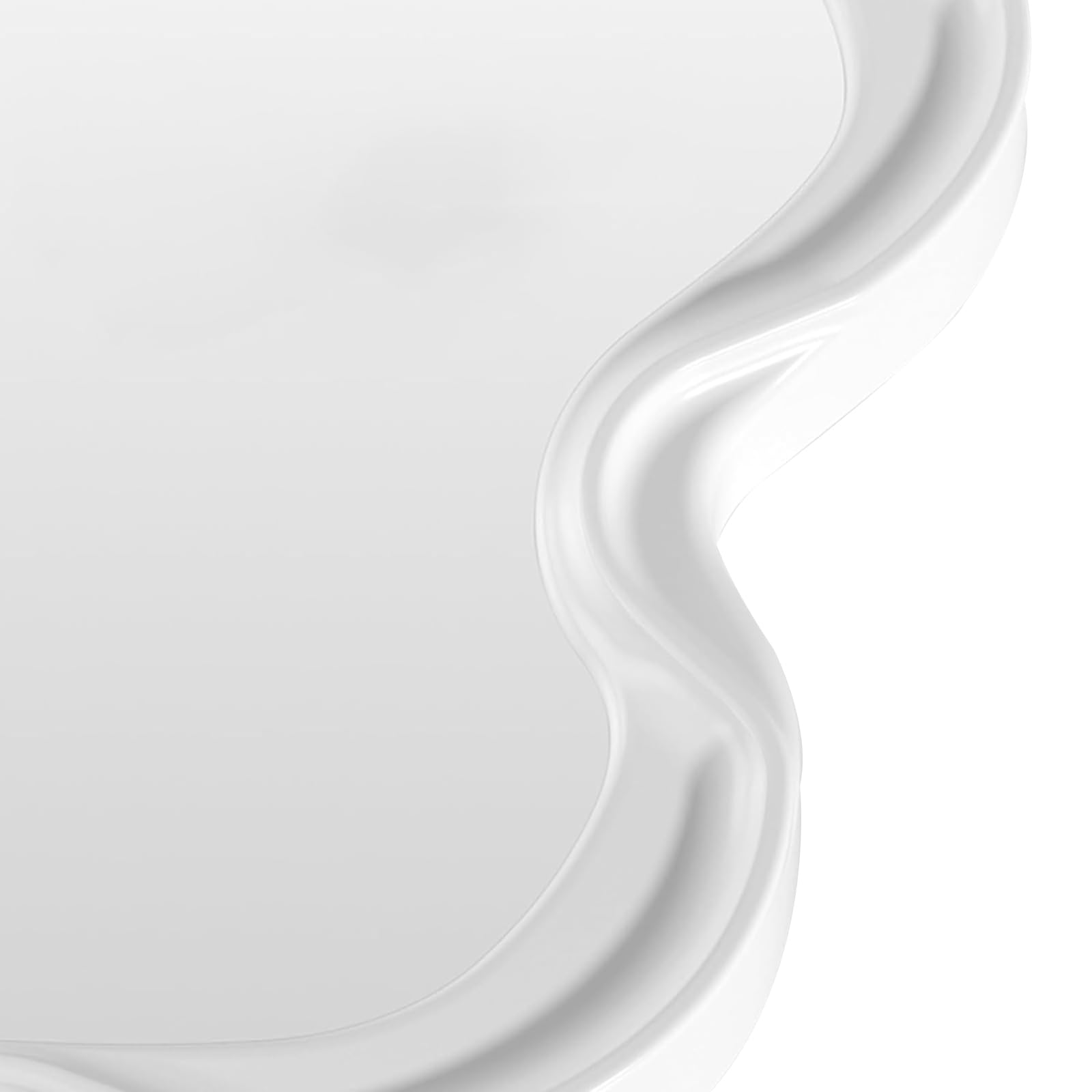 Specchio da Parete a Forma di Nuvola Irregolare, Specchio Asimmetrico da Parete, Specchio Decorativo per Soggiorno, Camera da Letto, Bagno, Ingresso, Bianco.