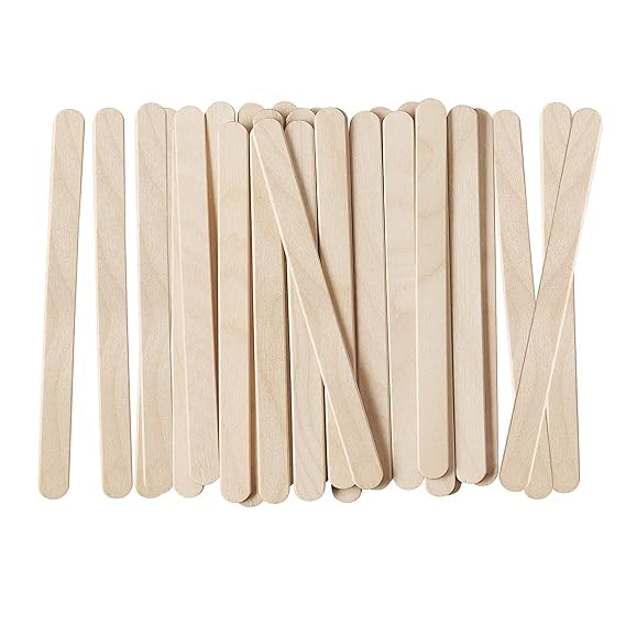 SANWALSA [Pack of 200 Sticks, 4.5 inch] Wooden Ice Cream Sticks | Popsicle Sticks | Ice Cream Sticks for DIY Crafts, School Projects