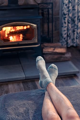 Timberland Men's Wool, Hiking, Winter, Thermal Boot, Full Cushioned Low Cut Quarter Socks with Arch Support4