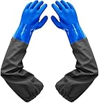PU Waterproof Gloves for Men - Chemical Resistant, Reusable Heavy Duty for Painting, Chemical, and Acid Working