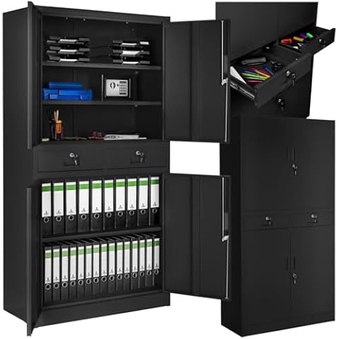 Armoire de Rangement TecTake 4 Portes Cover