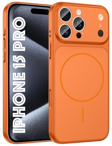 Image of SHINESTAR Converter Case for iPhone 15 Pro | Premium Protective Mag-Safe Cover | iPhone 17 Pro / 17 Pro Max Series Style Design | in-Built Camera Guard | Wireless Charging Compatible - Orange