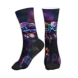 VOSERY Calcetines altos camaleón fantasía para hombre y mujer – Calcetines de correr cómodos y suaves con suela media pantorrilla, 2 Negro-2, Talla única