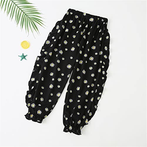Moonker Linen Cotton Pants for Girls Spotted Elastic Waist Baggy Soft Comfy Sweatpants Lightweight Loose Girls2