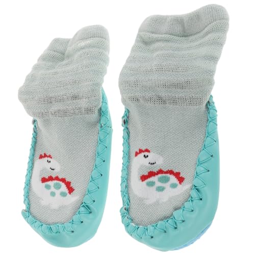 BESPORTBLE Calcetines Antideslizantes para Bebés con Suela Suave y Diseño de Animales Zapatos para Aprender Caminar Calcetines para Niñas con Soporte para Primeros Pasos Talla Color Verde