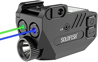Solofish Pistol Laser Light Combo Green Blue Laser Beams for Guns with Weaponlight Tactical Strobe Handgun Lights Laser Sight Compatible with Glock 19 Accessories