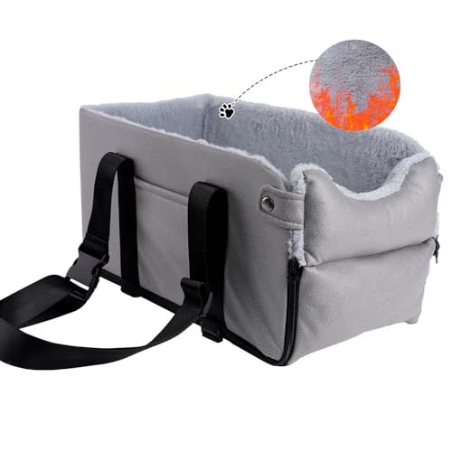 Arkyomi Asiento para Perro de Coche, para perros pequeños hasta 6 kg, color gris