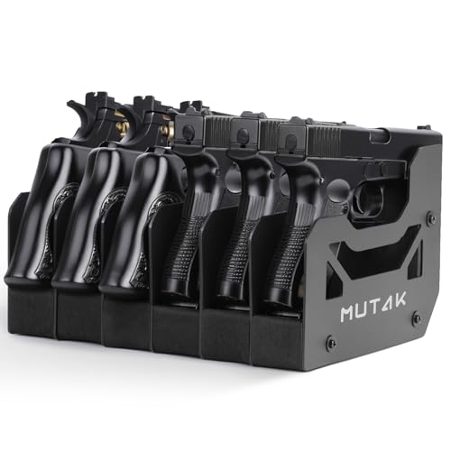 Mutak Soft Foam Pistol Rack for Gun Safe, Gun Cabinet, Durable Handgun Stand Organizer Accessories with Gun Slots, Compatible with Size Firearm, Revolver Pistols Holder, 6 Slots