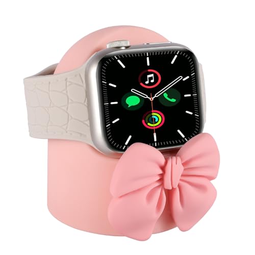 Soporte de carga rosa para Apple Watch Series Ultra SE y todas las medidas de silicona
