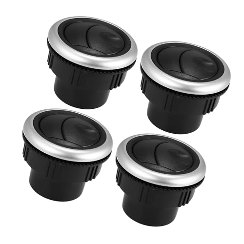 HOPESPANNER 4pcs Dashboard Air Conditioning Deflector Outlet 48mm ABS Side Roof Round Air Ventilation Outlet Black for Car Bus RV ATV Vehicle Components