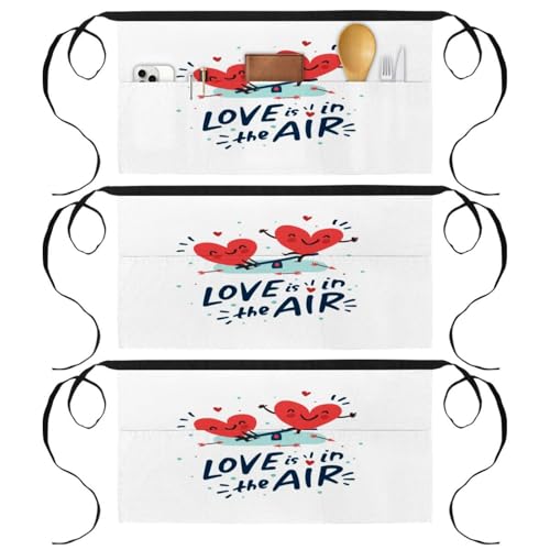 Demi-tablier pour cuisine et pâtisserie lot de 3 tabliers courts de chef