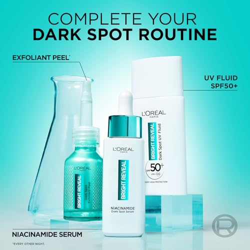 L'Oréal Paris Bright Reveal Gommage exfoliant pour le visage, niacinamide, illumine et renouvelle la peau, action rapide sur les marques post-acné et les taches sombres, réduit les pores, 25 ml