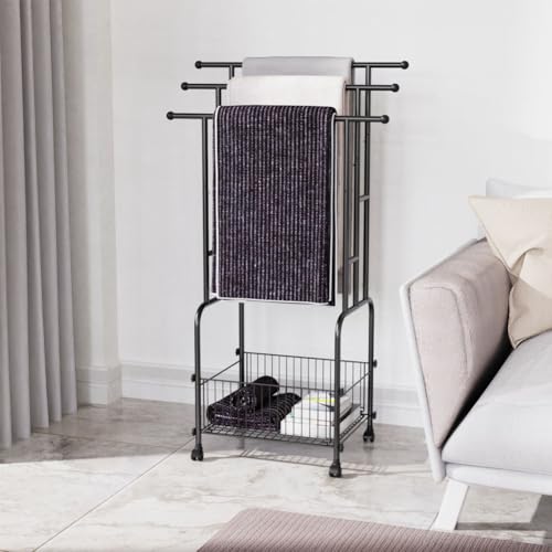 50% Off 42-Inch 3-Tier Rolling Bathroom Towel Rack - Image 5