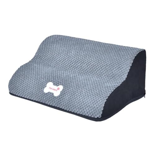 Cosiro 犬用階段 スロープ ペット用はしご 緩やかな傾斜 滑り止め 高いベッド クライミング 2段 多目的犬用スロープ階段 老犬 子犬用, グレー 高さ15cm