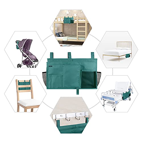 Image of Surblue Caddy Hanging Organizer Bedside Storage Bag for Bunk and Hospital Beds (Teal)