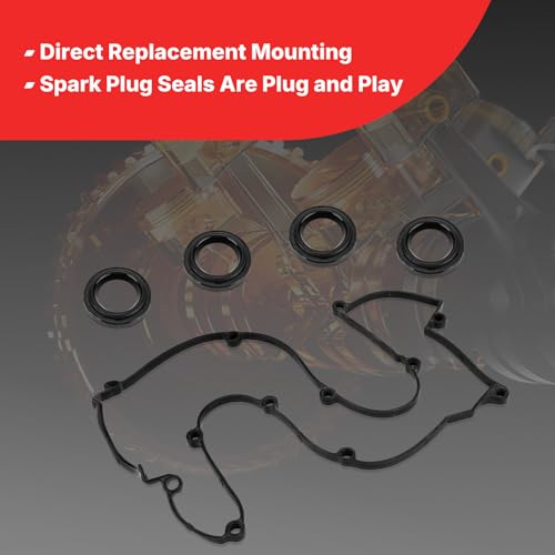 Image of 2244123800 2244323001 Valve Cover Gasket with Spark Plug Seals for Hyundai Elantra 03-12 /Tiburon 03-08 /for Tucson 05-09 for Kia Spectra 04-09 /Spectra5 05-09 /Sportage 05-10 (‎2244123800 & 2244323001)