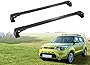 AUXMART Roof Rack Crossbars Compatible with Kia Soul 2014-2019, 110LBS Aluminum Bar Luggage Kayak Cargo Canoe Snowboard Carrier, Both Ends Adjustable Lock Key Anti-Theft (with Fixed Point Position)