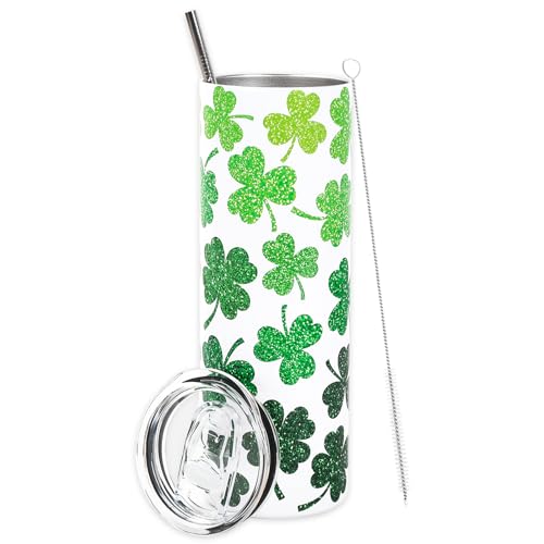 Gobelet Saint-Patrick en acier inoxydable isotherme de qualité supérieure vert trèfle
