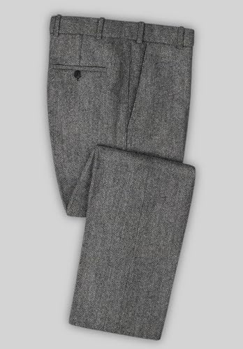 Herringbone Tweed Suits for Men Wedding 2 Piece Groomsmen Blazer Pants Set Big and Tall3