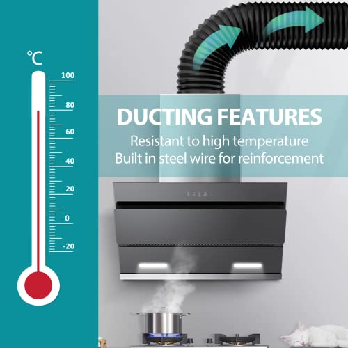 image for HG Power 3 Inch Air Ducting, 16 Feet Flexible Aluminum Dryer Vent Hose