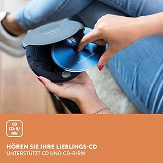 Lenco CD-010 - Lettore CD portatile Walkman - Diskman - CD Walkman - Con cuffie e cavo di ricarica micro USB - Nero