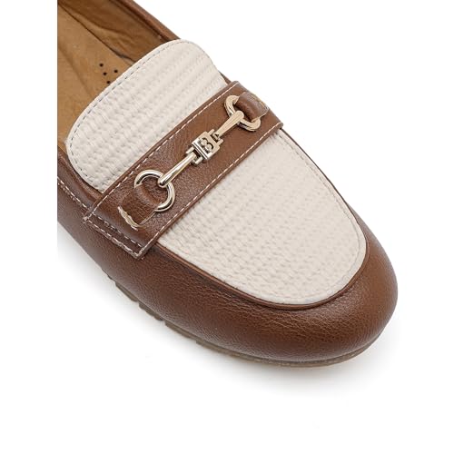 Image of BGSTGUDS Women's Wide Loafers Shoes Cute Dressy Shoes Ladies Comfort Slip Ons Work Shoes