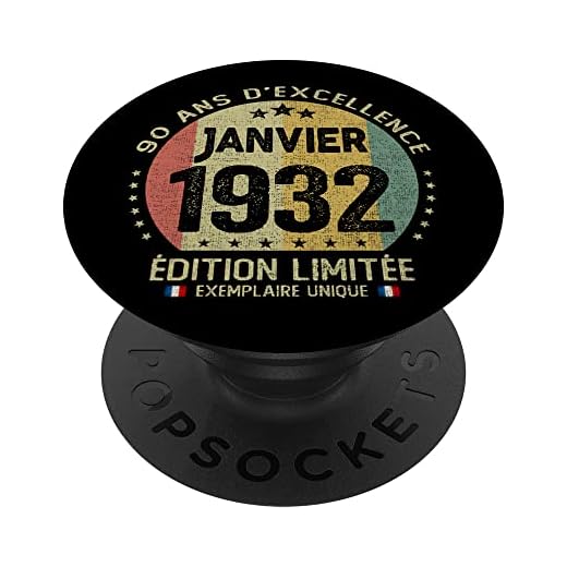 90 años Anniversario mujer hombre regalo 90 años enero 1932 PopSockets PopGrip Intercambiable