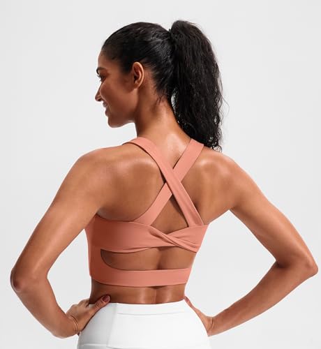 Image of Sports Bras for Women Criss-Cross Back Padded Workout Tank Tops Medium Support Crop Tops for Women