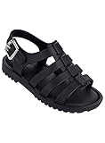 Melissa Mini Flox 3EU, Black (23EU, Black) Girls Sandals for Stylish Little Fashionistas. With Buckle Back Strap Cushioned Insole. Toddlers and Girls.