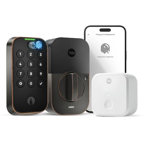 Image of Yale Assure Lock 2 Touch Deadbolt, Oil Rubbed Bronze Keyed Smart Entry Door Lock with Wi-Fi Connected Touchscreen Keypad and Fingerprint Scanner for Vacation Rental Hosts, YRD410-F-CB1-0BP