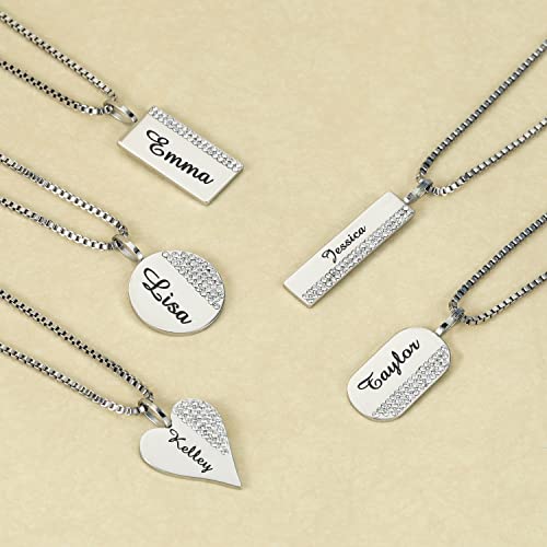 Leaocean Side Pave Star Charm Custom Name Necklace Engraved Letter 18K Gold Plated Necklace Personalized Jewelry Gift For Best Friend Stainless Steel Carving Personalise Jewelry Pendant Necklace  thumb #6