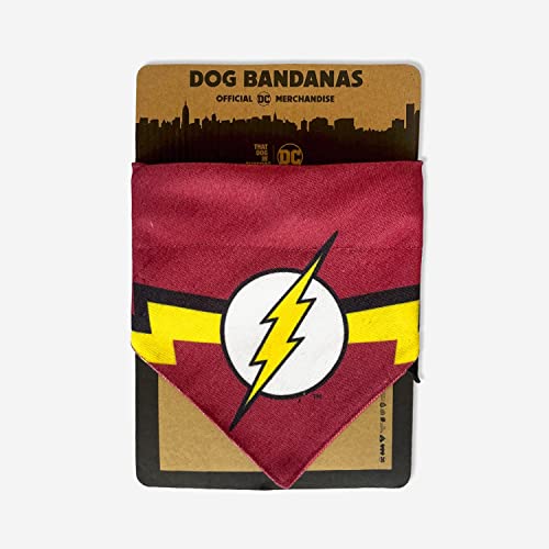 Image of That Dog In Tuxedo Dc The Flash Reversible Dog Bandana With Adjustable Dog Collar (Size Medium /Large)