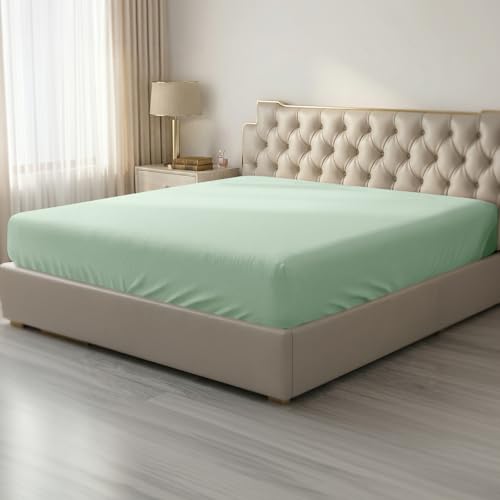 Image of HBHLFZ Twin XL Fitted Sheet Only, Soft Breathable Bottom Sheet - 39 inchx80 inch Deep Pockets Twin XL Size Fitted Sheet - All Around Stretch Fit, Wrinkle Resistant, Colorfast - Easy Care, Green