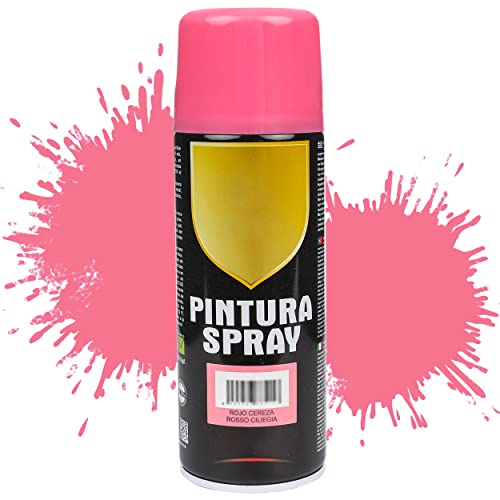 Etrexonline Pintura Spray Multicolor Profesional 400ml Adecuado Metal Madera y Plástico Rojo Cereza