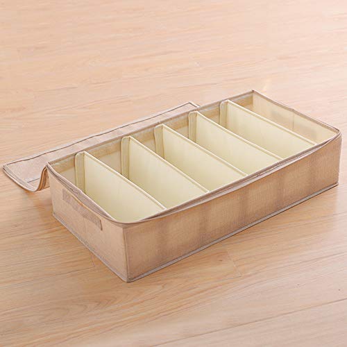 Rangement à chaussures réglable sous le lit avec 5 séparateurs, sacs de rangement pour chaussures avec housse transparente, peut contenir jusqu'à 6 paires de chaussures, libérant de l'espace Cover