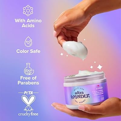 Aussie Ultra Wonder Gel Creme All-in-1 Moisturizing Hold Styler, Gel + Cream, for All Hair Types and Curls, 10.1oz