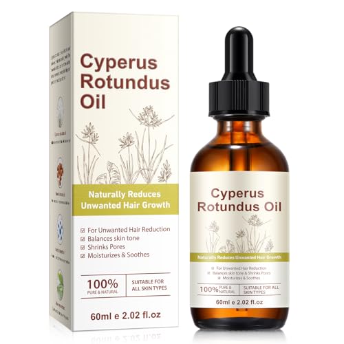 Cyperus Rotundus Oil Natural Cyperus Rotundus Oil for Hair Removal Inhibitor Cyprus Rotundus Oil Reduces Body Unwanted Hair Growth Moisturizes & Soothes Skin Shrink Pores for All Skin Types