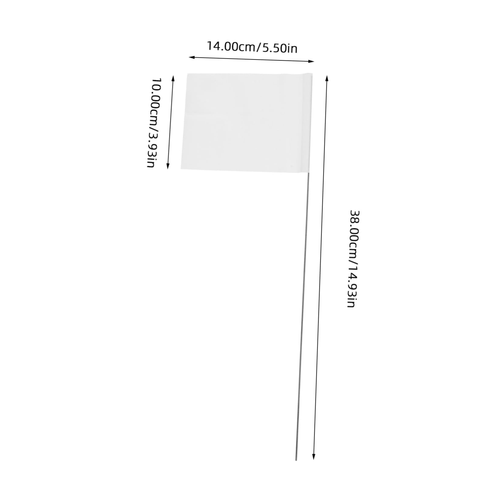 Balacoo 24 White Pvc Flags on 15in Stakes for Utility Sewer Landscape Survey Pet Boundary