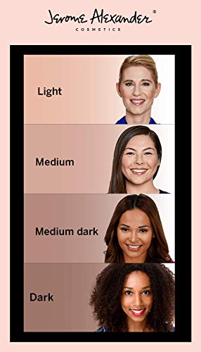 Jerome Alexander 50Th Anniversary Complete 4 Piece Makeup Set-Magicminerals Powder Foundation Gold Compact, Kabuki Brush, Coverage Under Eye Concealer & Coverage Roller Ball, Limited Edition (Medium) #TOP2