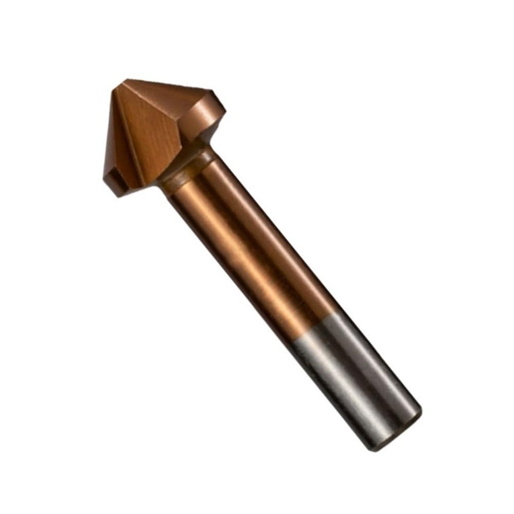 Punta svasatrice 1 pezz0 di fresa for smussatura e sbavatura, punta da trapano svasatrice a 3 scanalature a 90 gradi for metallo in acciaio e alluminio in ferro(Brown,40mm)