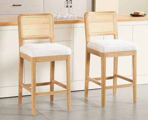 DAYALANE Barhocker 2er Set, Barstühle Küchenstühle mit Rattan...