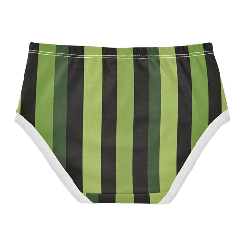 Green Vertical Stripes Panties for Girl Toddler Girls Underwear Cotton Animals Briefs Kids Undies 2t2