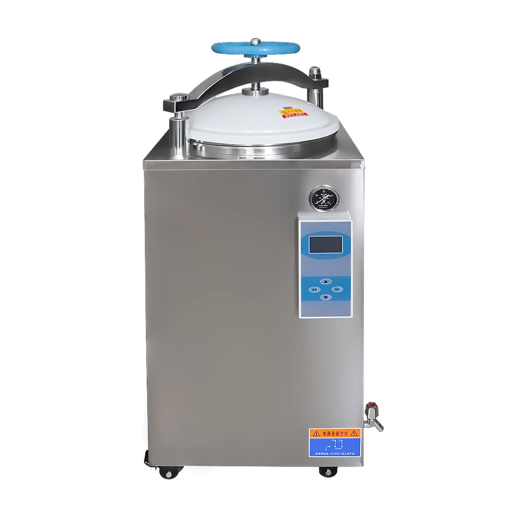HNZXIB Digital Display 100L Sterilizer Automatic Vertical Autoclave 4.5KW Electric Heating Hand Wheel Autoclave