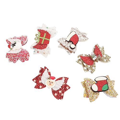 Barrettes à cheveux à nœuds accessoire coiffure Noël paillettes fille et enfant