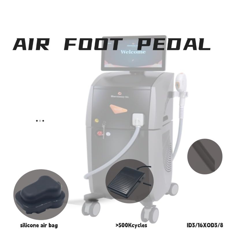 6.6ft/2m Pneumatic Air Foot Pedal Switch, Waterproof Foot-Operated Air Switch,Silicone Air Bag & Tube, ABS Housing, >200 mbar Output, for IPL Beauty Devices, Medical Equipment, and Outdoor Equipment.