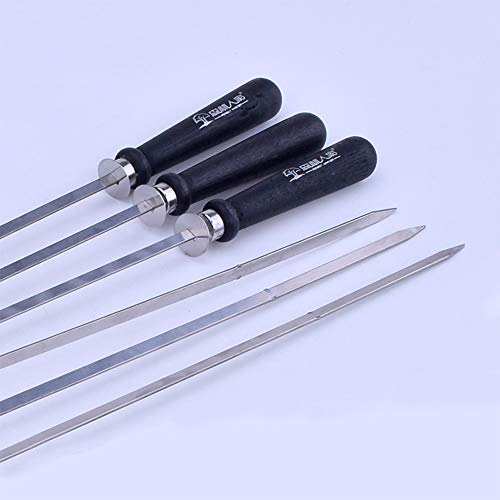 Decdeal Espeto de churrasco Grelhar Kabob Espetos de metal reutilizáveis ​​Aço inoxidável resistente