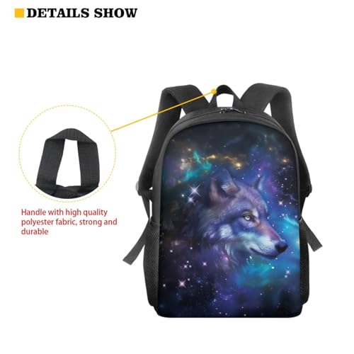 Sac à dos d'école grande capacité chaqlin Galaxy Wolf fille garçon