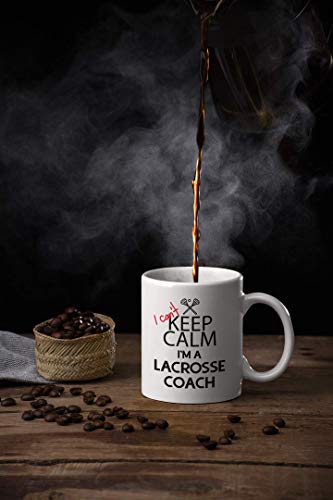 Taza de cerámica blanca 11 oz con mensaje lacrosse miniatura 6